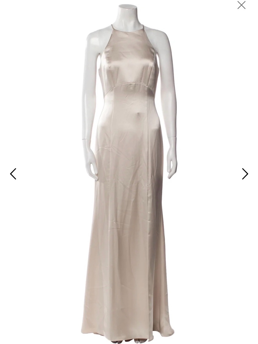 Amsale Satin Halter Maxi Dress - Champagne